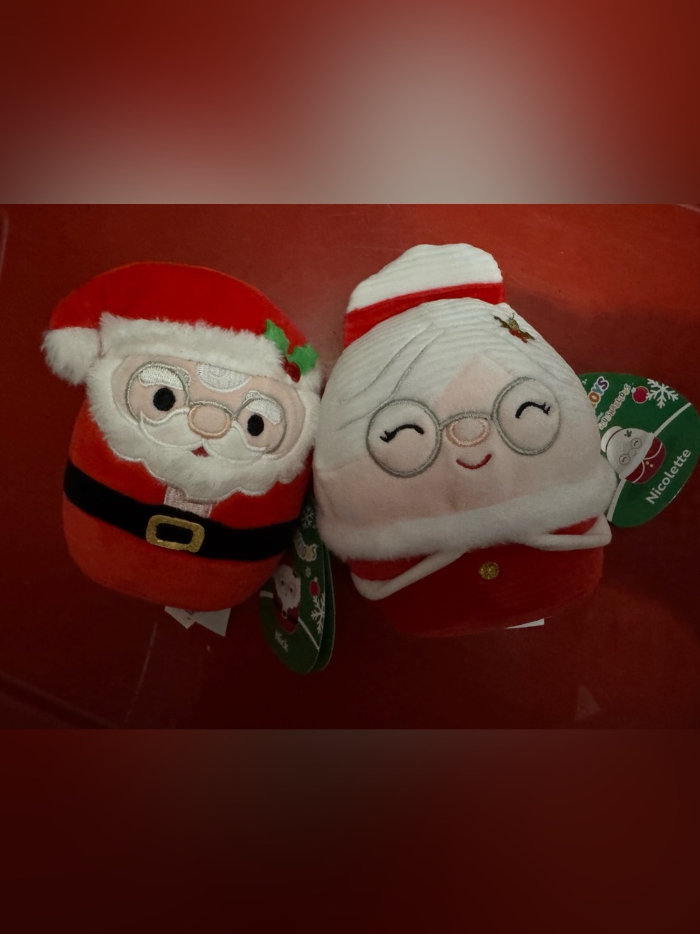 Squishmallows Red & White Santa and Mrs. Claus Plush Duo